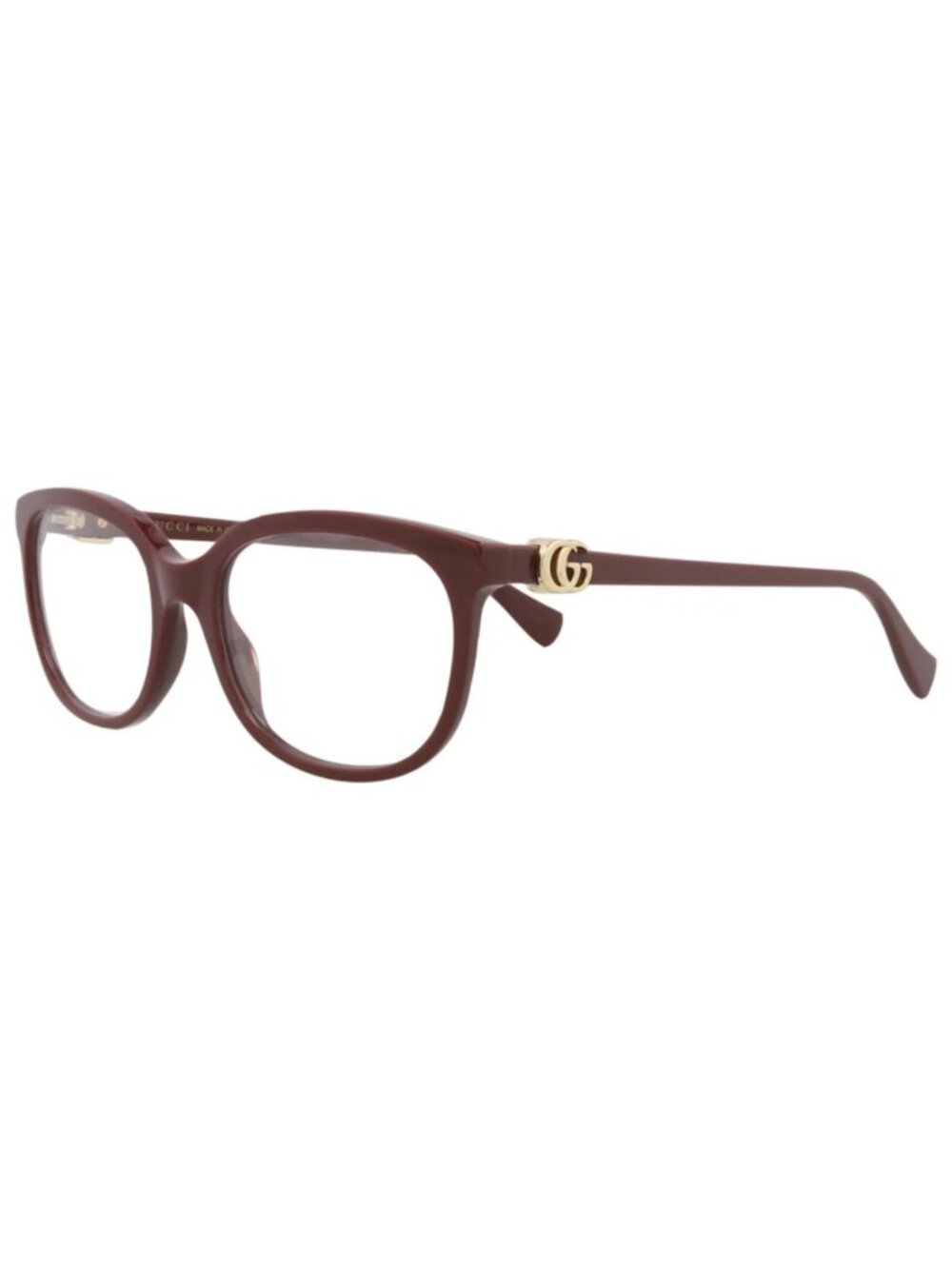 New Gucci Women's Eyeglasses Square Rectangle Acetate Frame Burgundy Burgundy